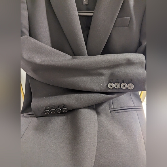 J Crew 1035 Single-Button Blazer AND Skirt Super 120s 100% Merino Wool 0P Black - Picture 13 of 14